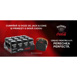 JACK DANIEL'S & COCA-COLA READY TO DRINK 12 X 0.33L + BOXA -  | Pravalia cu licori.